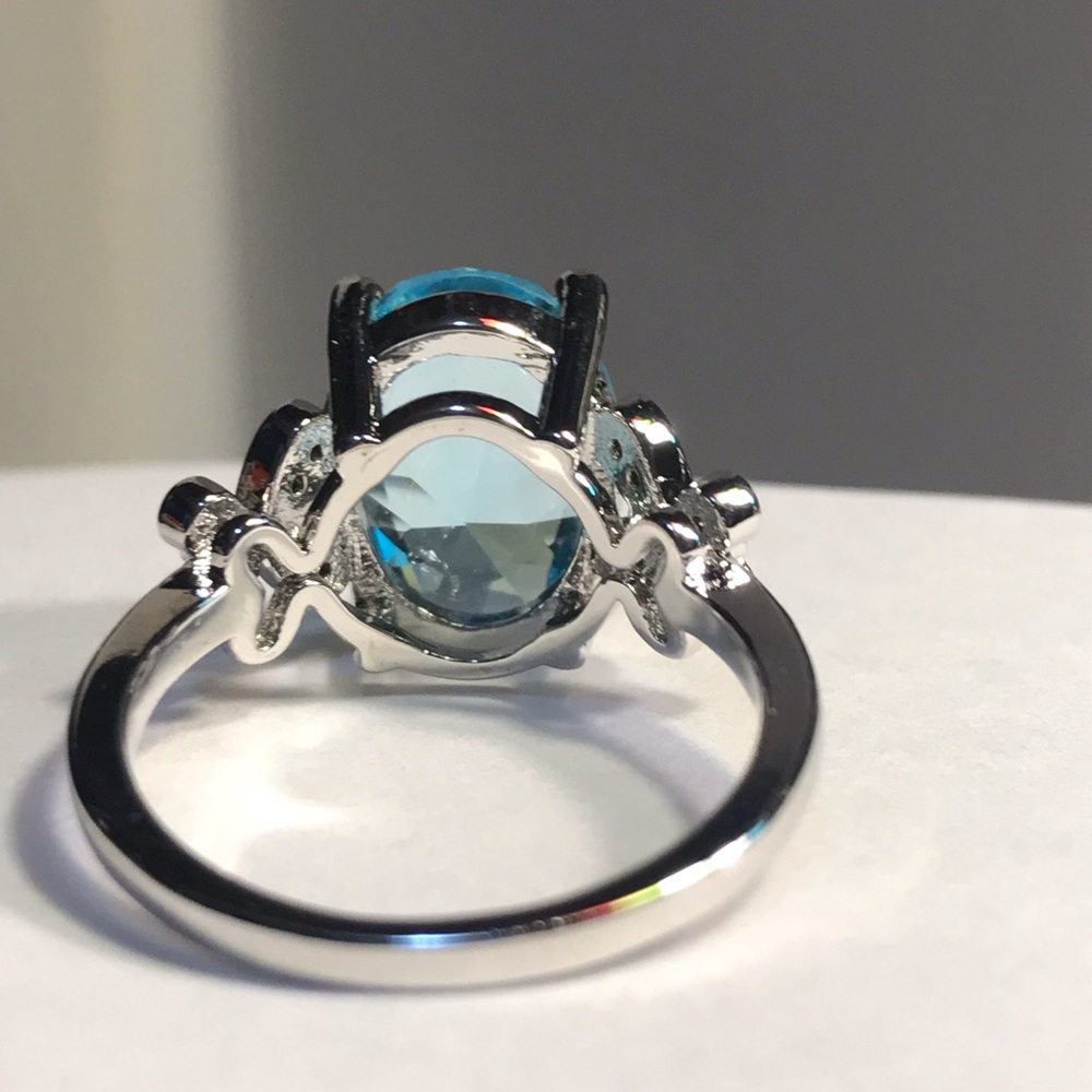 Blue topaz, Butterfly 925 Stamped ring - Picture 7 of 8